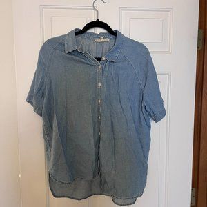 Madewell Denim short sleeve blouse Large